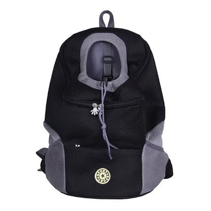 Pet Backpack Carrier for Small Dogs & Cats - Front-Folded Travel Backpack with Ventilation Mesh & Harness-Like Zipper Lock